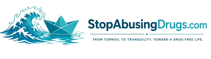 StopAbusingDrugs.com — wave and paper boat logo