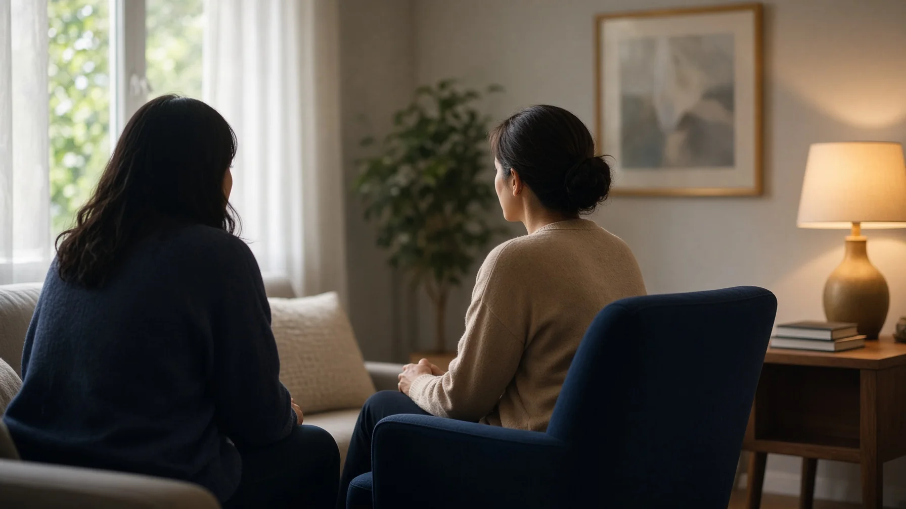 Person receiving trauma-informed support for co-occurring trauma and substance use concerns